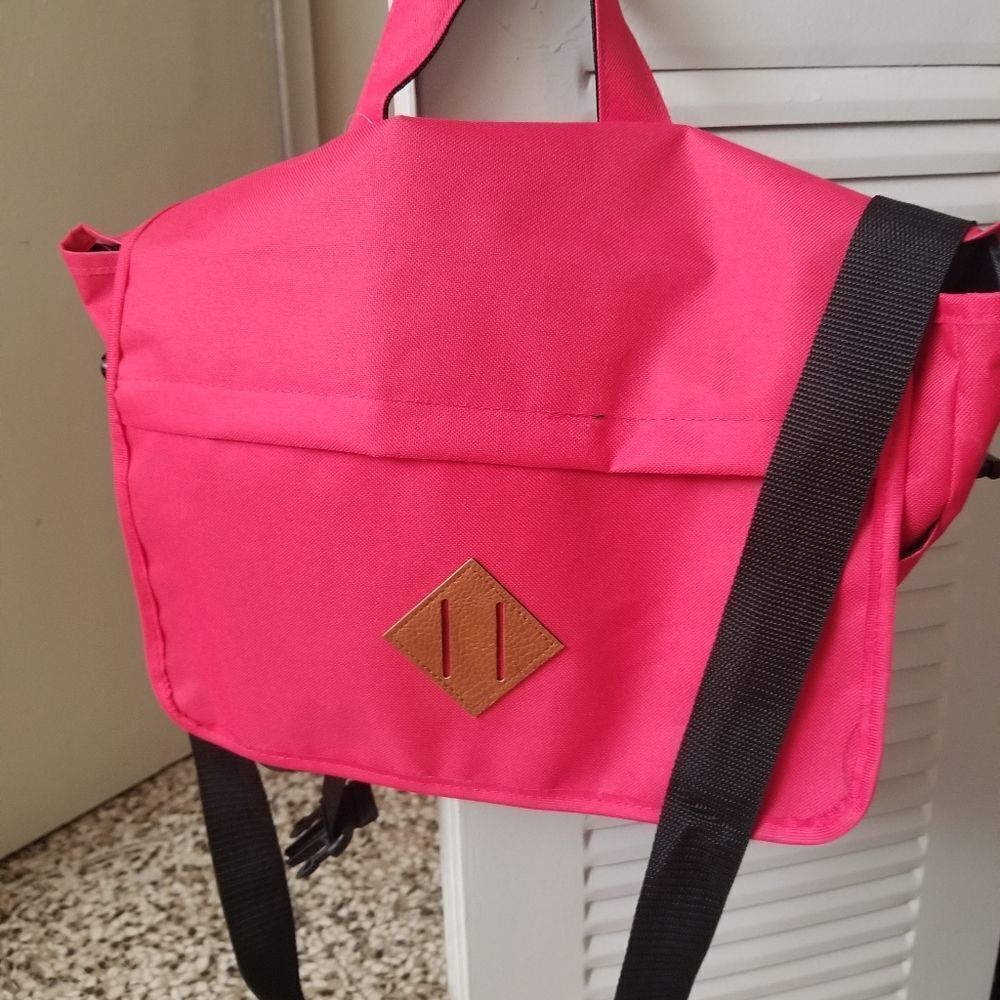 Unisex red messenger bag
